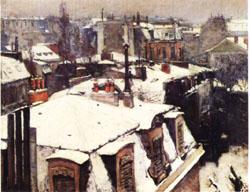 Gustave Caillebotte Rooftops in the Snow oil painting image